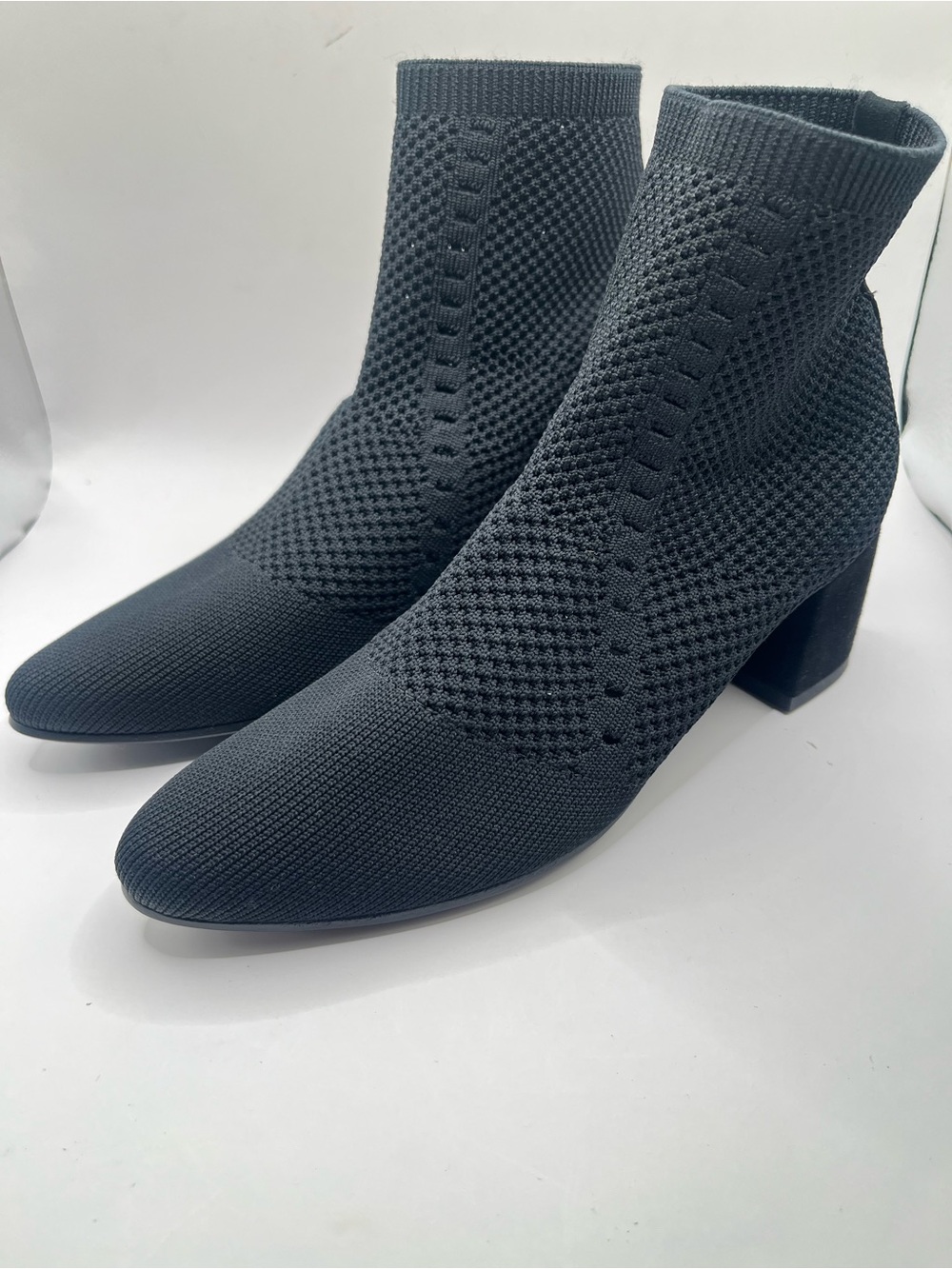 Eileen Fisher New Women's 6 Purl Stretch Knit Black Knit Sock Booties